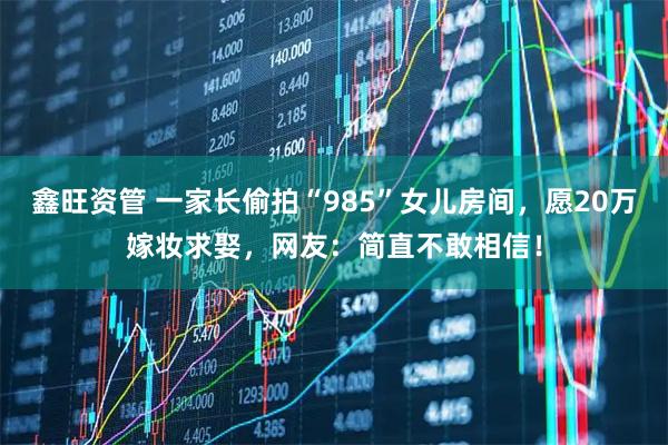 鑫旺资管 一家长偷拍“985”女儿房间，愿20万嫁妆求娶，网友：简直不敢相信！